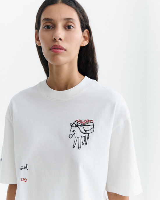 Camiseta oversize bordada tomatera Lena sostenible - 3