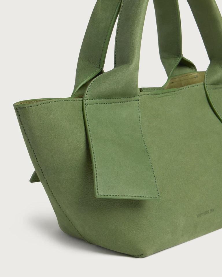 Bolso mini verde piel Pepo sostenible - silueta 4