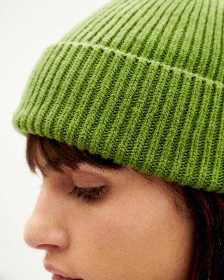 Gorro verde claro lana Amor Beanie sostenible-1
