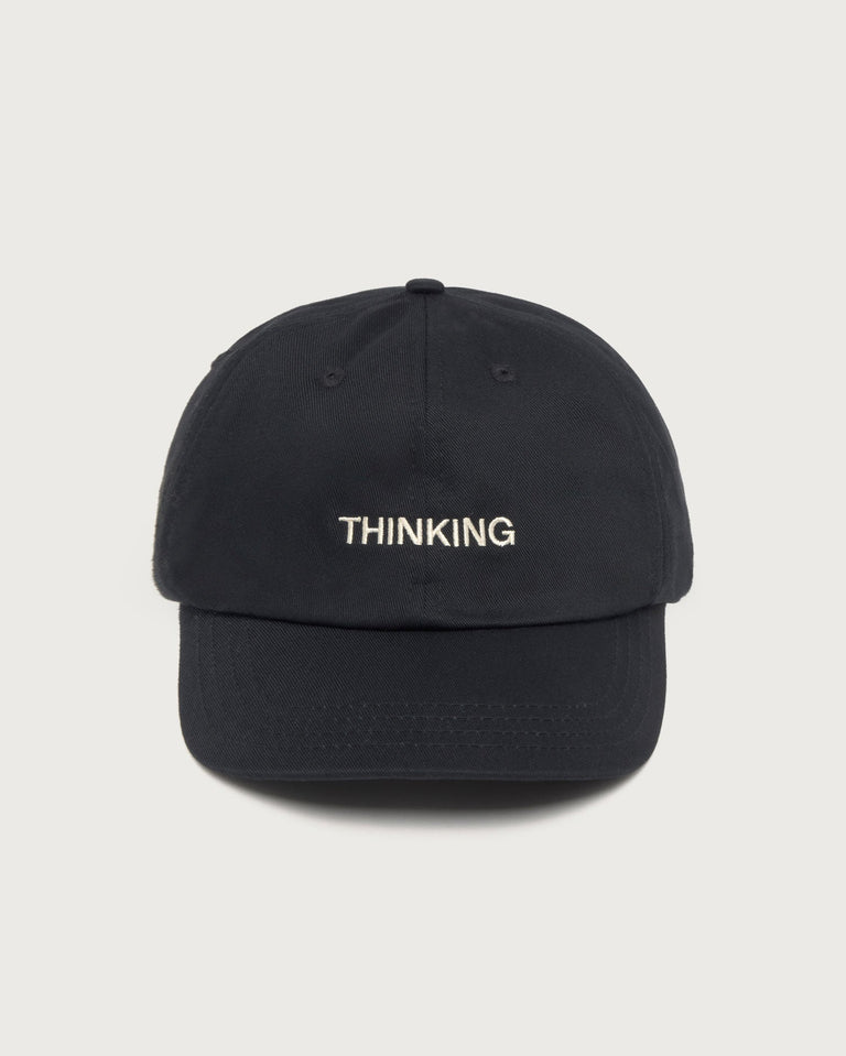 Gorra negra bordada Thinking Chris sostenible silueta - 2